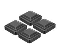 sourcing map 4Pcs Fence Post Caps, 3.2" x 3.2" Heavy Duty Aluminum Post Cap Square Cover Top Pressure Fit for Metal Wood Fence Deck Mailbox Patio, Black