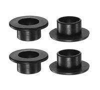 sourcing map 4pcs Flanged Sleeve Bearings 12.8mm Bore 15mm OD 10.15mm Length Nylon Bushings for Shaft, Black