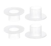 sourcing map 4pcs Flanged Sleeve Bearings 12mm Bore 13.6mm OD 11.2mm Length Nylon Bushings for Shaft, White