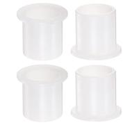 sourcing map 4pcs Flanged Sleeve Bearings 20mm Bore 24mm OD 26mm Length Nylon Bushings for Shaft, White
