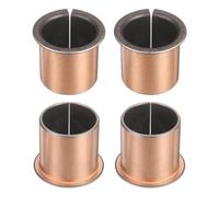 sourcing map 4Pcs Flanged Sleeve Bearings, 30mm Bore x 34mm OD x 35mm Length x 42mm, Sintered Bronze Wrapped Oilless Bushings