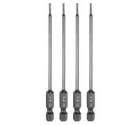 sourcing map 4pcs Flat Hex Head Drill Bit H1.5 (1.5mm) Magnetic Tip 1/4" Hex Shank 100mm (4") Long Mirror Polished Metric Hexagonal Screw Driver Screwdriver Bits Wrench Electric Power Tools