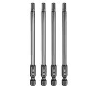 sourcing map 4pcs Flat Hex Head Drill Bit H4 (4mm) Magnetic Tip 1/4" Hex Shank 100mm (4") Long Mirror Polished Metric Hexagonal Screw Driver Screwdriver Bits Wrench Electric Power Tools