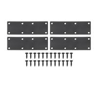 sourcing map 4Pcs Flat Straight Brace Brackets, 140mmx48mm Mending Bracket Plate 2mm Thick Metal Shelf Support Fixing Joining Plate for Wood Shelves Furniture, Black