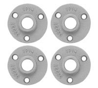 sourcing map 4Pcs Floor Flange, Fit 20mm OD Pipe Aluminum Alloy Wall Mounted Threaded Pipe Flange for Industrial Vintage Style with 3 Threaded Holes for DIY Furniture Shelving (64x13mm, Silver)
