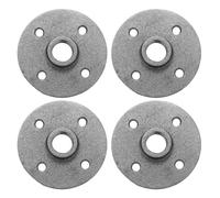 sourcing map 4Pcs Floor Flange, Fit 20mm OD Pipe Cast Iron Wall Mounted Threaded Pipe Flange for Industrial Vintage Style with 4 Threaded Holes for DIY Furniture Shelving (86 x 13mm, Black)