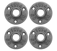 sourcing map 4Pcs Floor Flange, Fit 20mm OD Pipe Cast Iron Wall Mounted Threaded Pipe Flange for Industrial Vintage Style with 3 Threaded Holes for DIY Furniture Shelving (64 x 13mm, Black)