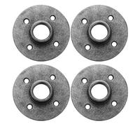 sourcing map 4Pcs Floor Flange, Fit 25mm OD Pipe Cast Iron Wall Mounted Threaded Pipe Flange for Industrial Vintage Style with 4 Threaded Holes for DIY Furniture Shelving (85x15mm, Black)