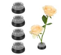 sourcing map 4pcs Flower Frog, Round Stainless Floral Frogs, Flower Arranger Fixed Tool Pin Frog for Flower Arrangement Vase, Fixation and Decoration (Silver, 1.4inch)