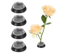 sourcing map 4pcs Flower Frog, Round Stainless Floral Frogs, Flower Arranger Fixed Tool Pin Frog for Flower Arrangement Vase, Fixation and Decoration (Silver, 2inch)