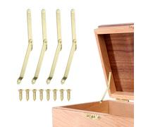 sourcing map 4Pcs Folding Lid Support Hinges, 180 Degree Rotatable Hinges, Iron Lid Stay Hinge for Cabinet Wardrobe Wooden Jewelry Box Cupboard Storage Shelve, 4" x 0.4"