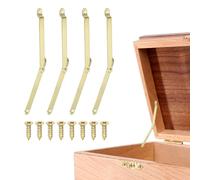 sourcing map 4Pcs Folding Lid Support Hinges, 180 Degree Rotatable Hinges, Iron Lid Stay Hinge for Cabinet Wardrobe Wooden Jewelry Box Cupboard Storage Shelve, 4.3" x 0.4"