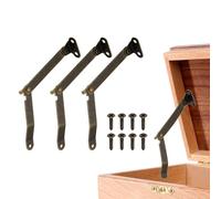 sourcing map 4Pcs Folding Lid Support Hinges, 3.5" 180 Degree Rotatable Hinges, Iron Lid Stay Hinge for for Cabinets Wardrobe Wooden Jewelry Box Cupboard Storage Shelve, Bronze Tone