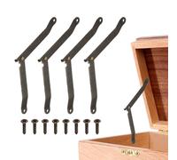 sourcing map 4Pcs Folding Lid Support Hinges, 4.1" 180 Degree Rotatable Hinges, Iron Lid Stay Hinge for for Cabinet Wardrobe Wooden Jewelry Box Cupboard Storage Shelve, Bronze Tone