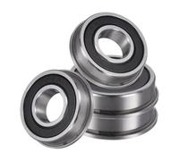 sourcing map 4Pcs FR8-2RS Flanged Ball Bearings, 1/2" x 1-1/8" x 5/16" Double Sealed Chrome Steel Deep Groove Bearing, ABEC5