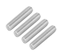 sourcing map 4Pcs Fully Threaded Rod, M6 x 25mm 304 Stainless Steel Right Hand Thread Bar Studs M6-1 Thread Pitch for Furniture Machinery Assembly