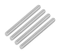 sourcing map 4Pcs Fully Threaded Rod, M6 x 65mm 304 Stainless Steel Right Hand Thread Bar Studs M6-1 Thread Pitch for Furniture Machinery Assembly