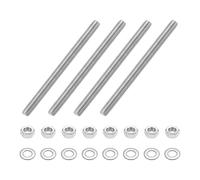 sourcing map 4pcs Fully Threaded Rod, M8 x 110mm Stainless Steel Right Hand Threads Rods with Nuts and Flat Washer Fully Studding Rod Bar for Clamps, Hangers and U-Bolts