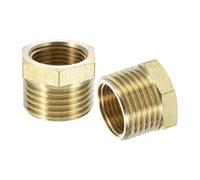 sourcing map 4Pcs G1/2 Male x G3/8 Female Brass Reducer Hex Bushing Threaded Pipe Fitting, Brass Threaded Pipe Fitting Adapter for Water, Gas, Oil Pipeline Systems