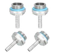 sourcing map 4pcs G1/4 Fitting, G1/4 Thread with 4mm OD Nozzle PC Water Cooling Hose Barb Fitting for PC Water Cooling System Accessories