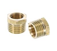sourcing map 4Pcs G1/4 Male x G1/8 Female Brass Reducer Hex Bushing Threaded Pipe Fitting, Brass Threaded Pipe Fitting Adapter for Water, Gas, Oil Pipeline Systems