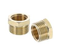 sourcing map 4Pcs G3/8 Male x G1/4 Female Brass Reducer Hex Bushing Threaded Pipe Fitting, Brass Threaded Pipe Fitting Adapter for Water, Gas, Oil Pipeline Systems