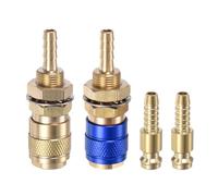 sourcing map 4pcs Gas & Water Quick Connector for Tube Inner Dia 5mm with Hose for TIG 12 18 20 27 Quick Connect Fittings Welding Torch Gas Release, Brass/Blue