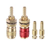 sourcing map 4pcs Gas & Water Quick Connector for Tube Inner Dia 5mm with Hose for TIG 12 18 20 27 Quick Connect Fittings Welding Torch Gas Release, Brass/Red