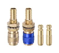 sourcing map 4pcs Gas & Water Quick Connector for Tube Inner Dia 8mm with Hose for TIG 12 18 20 27 Quick Connect Fittings Welding Torch Gas Release, Brass/Blue