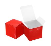 sourcing map 4Pcs Gift Boxes, 5.9" Square Cardboard Craft Box with Lids, Favor Treat Candy Container for Gift Wrapping, Wedding, Holiday, Birthday, Graduation, Party Supplies, Red