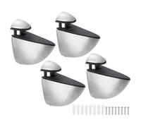 sourcing map 4Pcs Glass Shelf Brackets, Glass Shelf Holder Support Wall Mount Brushed Adjustable Shelves Clamp for 3-16mm(0.12"-0.63") Glass, Silver