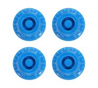 sourcing map 4Pcs Guitar Control Knobs, Plastic Bell Top Hat Style Volume Tone Control Knobs Electric Guitar Bass Replacement Parts for LP, Blue