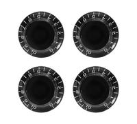 sourcing map 4Pcs Guitar Control Knobs, Plastic Bell Top Hat Style Volume Tone Control Knobs Electric Guitar Bass Replacement Parts for LP, Black-White