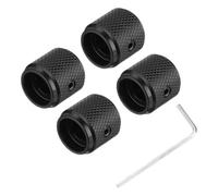 sourcing map 4PCS Guitar Knobs Metal, Volume Tone Control Dome Knobs 6mm x 13mm Potentiometer Knobs with Set Screw for Electric Guitar Bass, Black