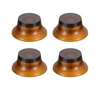 sourcing map 4PCS Guitar Top Hat Bell Knobs, Volume Tone Control Knobs for Electric Guitar Bass, Amber