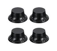 sourcing map 4PCS Guitar Top Hat Bell Knobs, Volume Tone Control Knobs for Electric Guitar Bass, Black
