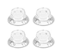 sourcing map 4PCS Guitar Top Hat Bell Knobs, Volume Tone Control Knobs for Electric Guitar Bass, Clear