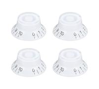 sourcing map 4PCS Guitar Top Hat Bell Knobs, Volume Tone Control Knobs for Electric Guitar Bass, White
