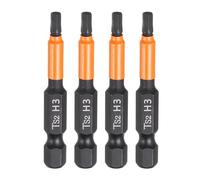 sourcing map 4pcs H3 Hex Head Drill Bit Wrench 3mm Metric Flat Tip 1/4" Hex Shank 50mm (2") Long Magnetic Black Phosphate Hexagonal Screw Driver Socket Industrial Screwdriver Power Bits