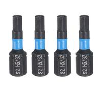 sourcing map 4pcs H5/32 SAE Hex Screwdriver Bit 1/4" Hex Shank 25mm/1" Length Magnetic Hexagon Head Hex Bits S2 Steel Screw Driver Bit Industrial Grade Electric Drill Bits