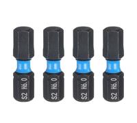 sourcing map 4pcs H6.0 Hex Screwdriver Bit 1/4" Hex Shank 25mm/1" Length Magnetic Hexagon Head Hex Bits S2 Steel Screw Driver Bit Industrial Grade Electric Drill Bits