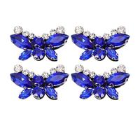 sourcing map 4Pcs Handmade Butterfly Beaded Patches, 1.57" x 1.08" Crystal Rhinestone Appliques Butterfly Patches Appliques Sew on Beaded Patch for Clothing DIY Sewing, Medium Blue