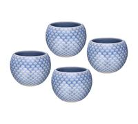 sourcing map 4pcs Handmade Tea Bowls 150ml / 5oz Chinese Japanese Teacup Ceramic Gong Fu Tea Set for Office Home Gifts, Dark Purple