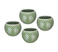sourcing map 4pcs Handmade Tea Bowls 150ml / 5oz Chinese Japanese Teacup Ceramic Gong Fu Tea Set for Office Home Gifts, Green