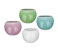 sourcing map 4pcs Handmade Tea Bowls 150ml / 5oz Ice Crack Decoration Chinese Japanese Teacup Ceramic Gong Fu Tea Set for Office Home Gifts, Blue Purple Green White