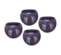 sourcing map 4pcs Handmade Tea Bowls 150ml / 5oz Kiln Change Chinese Japanese Teacup Ceramic Gong Fu Tea Set for Office Home Gifts, Purple