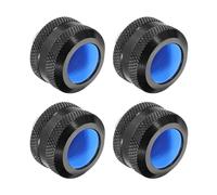 sourcing map 4Pcs Hard Tubing Compression Fitting (G1/4" to 10 ID 14mm OD, Black) - Quick Tighten Compression Fittings for Soft Tubing/Computer Water Cooling System