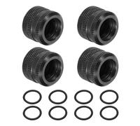sourcing map 4Pcs Hard Tubing Compression Fitting (G1/4" to 10 ID 14mm OD, Black) - Quick Tighten Compression Fitting for Soft Tubing/Computer Water Cooling System