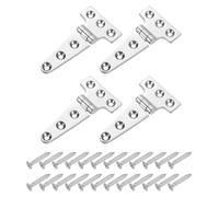 sourcing map 4Pcs Heavy Duty t Hinges, Marine Grade t Hinge 4" x 2" Stainless Steel Boat Hinges Cast Strap Hinge with Screws for Boat Hatch Yard Doors Barn Gate, Silver