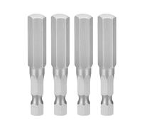 sourcing map 4pcs Hex Head Wrench Drill Bit 5/16" SAE 1/4" Hex Shank 2"(50mm) Length S2 Steel Magnetic Impact Drivers Industrial Grade Hexagon Electric Screwdriver Bit, Gray